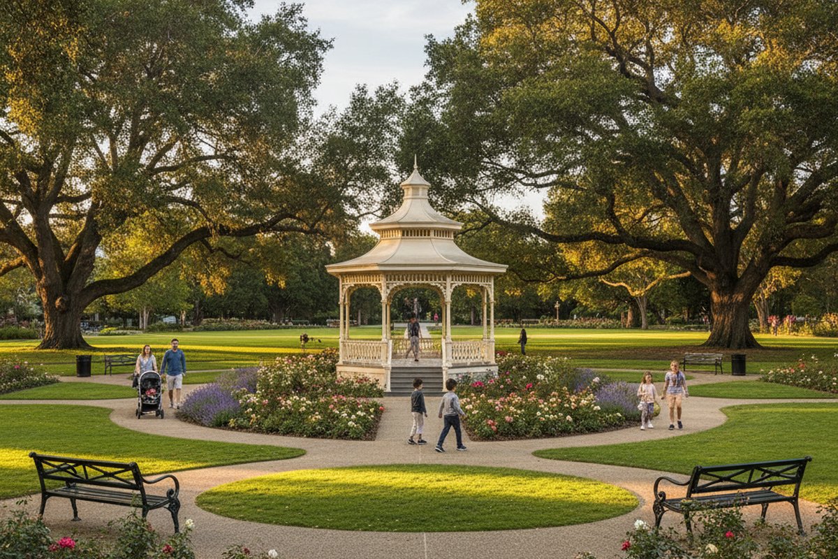 Holbrook-Palmer Park — Atherton 唯一的公共绿地，社区活动与散步的中心。