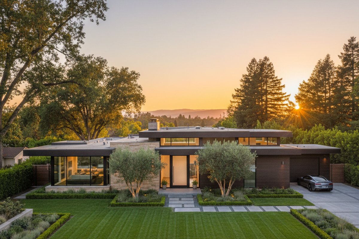 Cupertino 的现代住宅 — 科技高管青睐的安静街道与精致设计。