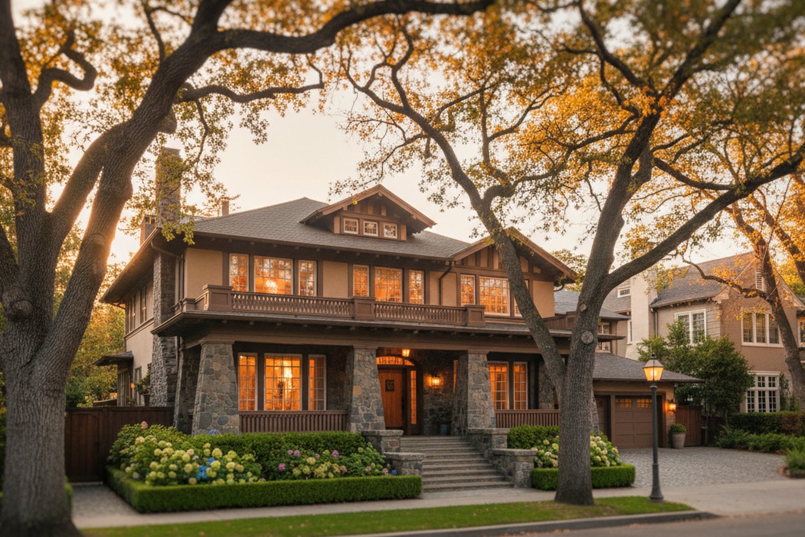 Old Palo Alto 的 Craftsman 宅邸 — 百年橡树拱廊下的传承级住宅。
